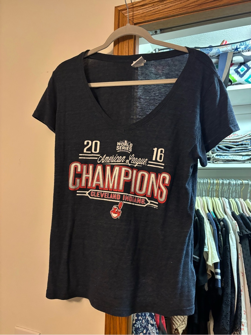 5th & Ocean Navy Cleveland Champions V-Neck Tee